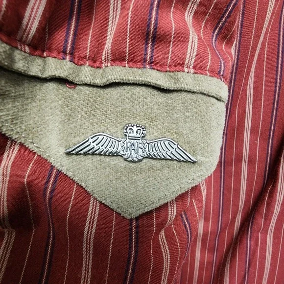 Vintage Royal Air Force RAF Blazer Mens 46R Brown 100% Cotton Waffle Knit Jacket - Picture 7 of 16